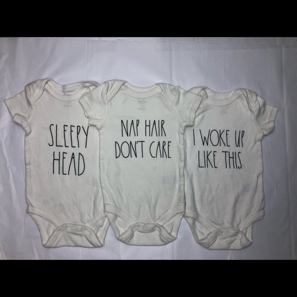 Rae Dunn baby bodysuits lot of 3